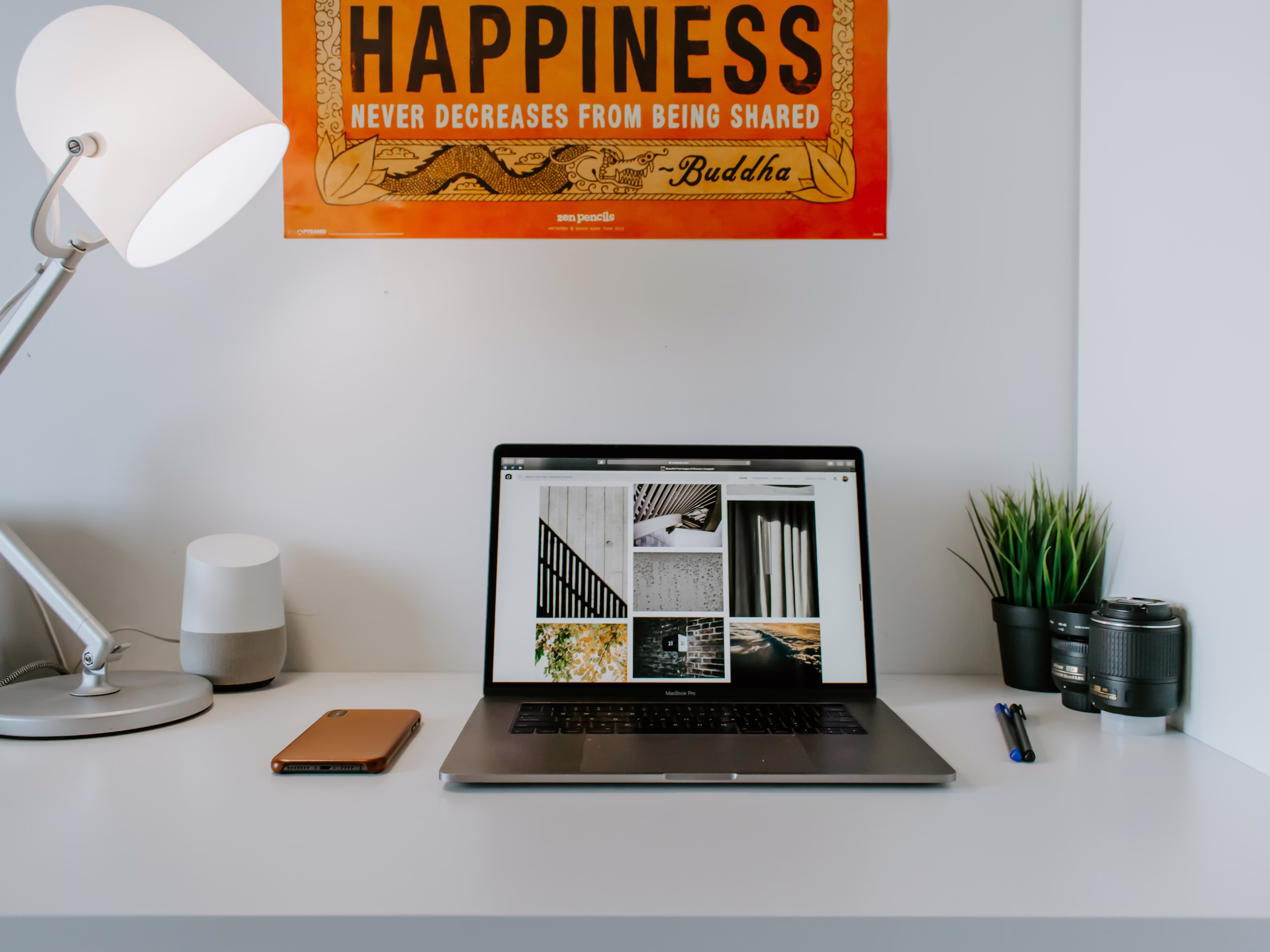 Apple devices on a clean workspace